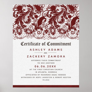 Poster Certificado de Casamento de Locais de Cerimônia d