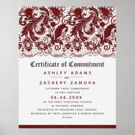 Poster Certificado de Casamento de Local de Cerimônia de 
