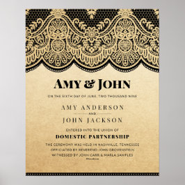 Poster Certificado de Casamento de Localidade de Localida