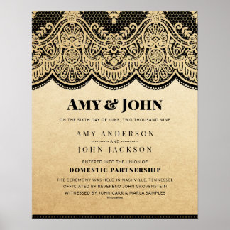 Poster Certificado de Casamento de Localidade de Localida