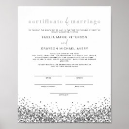 Poster Certificado de Casamento de Sequências de Prata de