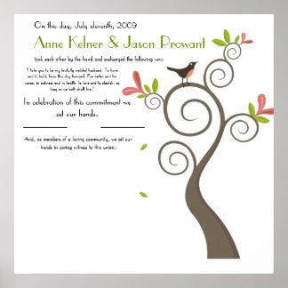 Póster Certificado de Casamento Quaker - Enorme