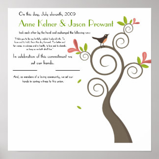 Póster Certificado de Casamento Quaker - Enorme - Persona