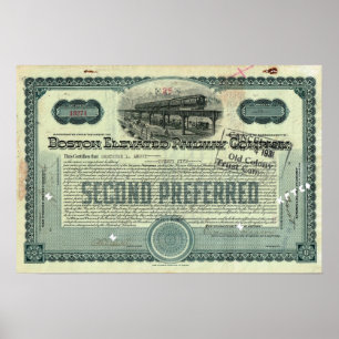 Poster Certificado de Existência de Co. Ferroviário Eleva