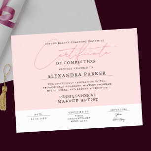 Poster Certificado de Premiação Rosa e Branco Feminino