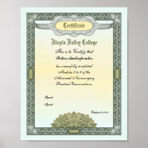 Poster Certificado de prêmio