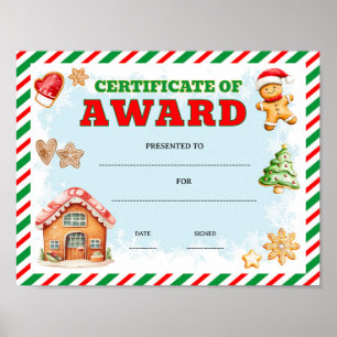 Poster certificado de prêmio de gengibre editável