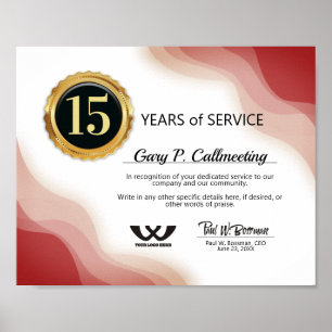 Poster Certificado de reconhecimento de aniversário de fu