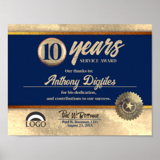 Poster Certificado de reconhecimento de aniversário de fu