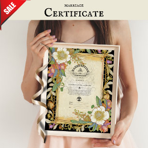 POSTER CERTIFICADO DE TRATAMENTO PÁGINA WICCA FLORAL CELT