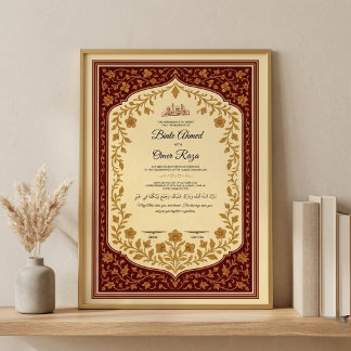 Poster Certificado Digital de Nikkah Contrato de Nikkah D