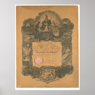 Póster Certificado do departamento dos bombeiros de San