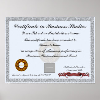 Póster Certificado do Prêmio de currículo do requerente