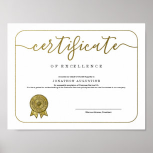 Poster Certificado do reconhecimento da apreciação da