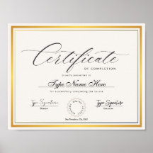 Certificado Dourado de conclusão, diploma de prêmi