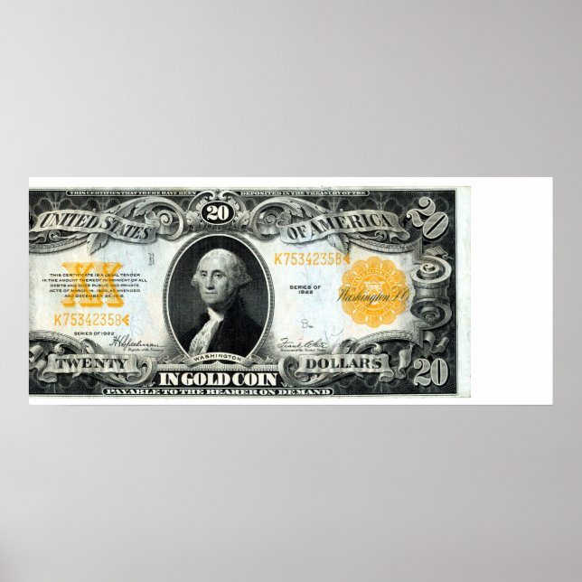 Poster Certificado Dourado US de 1922 (Frente)