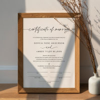 Certificado EVERLEIGH Do Casamento 11x14