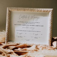 Certificado HARLOW De Casamento De Casamento 8x10