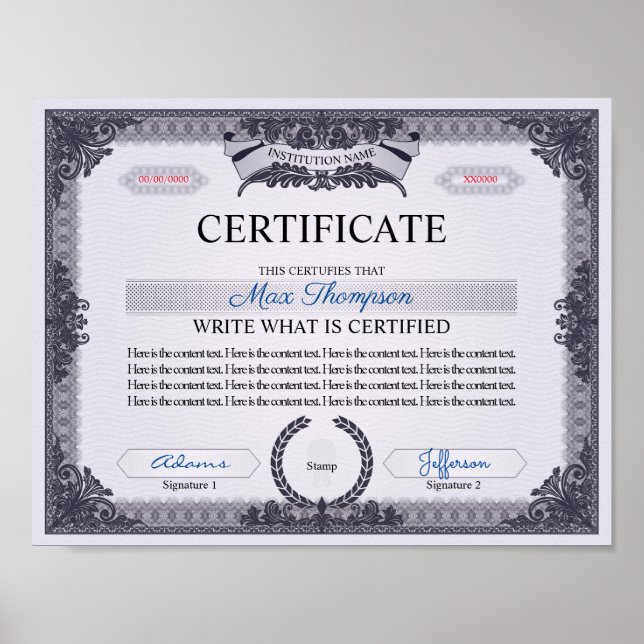 Poster Certificado multiuso (Frente)