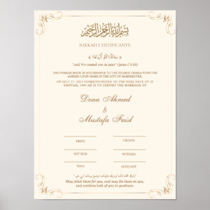 Poster Certificado Nikah