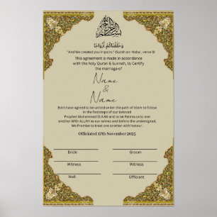 Poster Certificado Nikkah Islâmico