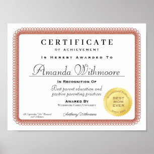 Poster Certificado profissional personalizado