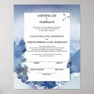 Poster Certificado Rustic Blue Pine Keepsasasak