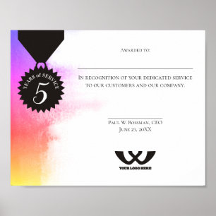 Póster Certificado universal do prêmio do aniversário d