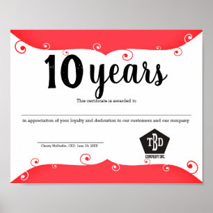 Poster Certificado universal moderno do aniversário do