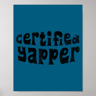 Poster Certificado yapper ditado engraçado de meme retrô