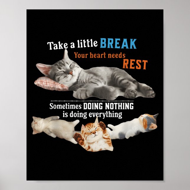 Poster Certified Nap Expert Funny Lazy Cat Meme Cat Moms  (Frente)