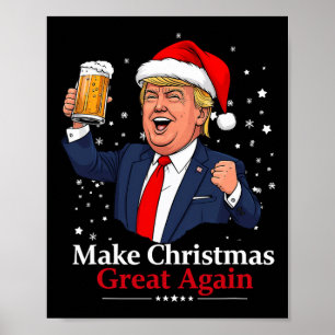 Poster Cerveja Bebendo Engraçada Faz Natal 2024 Grande