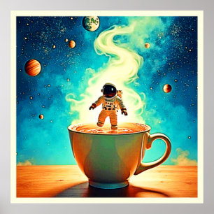 Poster Cerveja Cósmica: O Sonho de Café do Astronauta