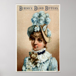 Poster Cerveja De Sangue De Burdock De Publicidade Vintag