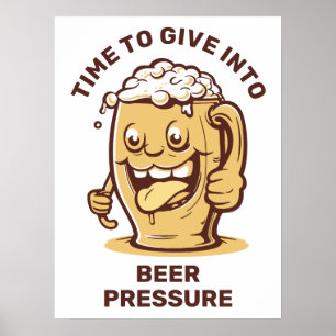 Poster Cerveja de Texto Personalizada Engraçada