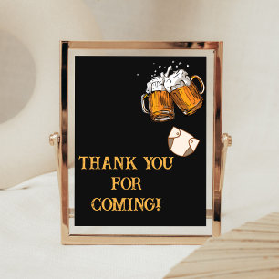 Poster Cerveja e Chá de fraldas Fralda Obrigado por vir