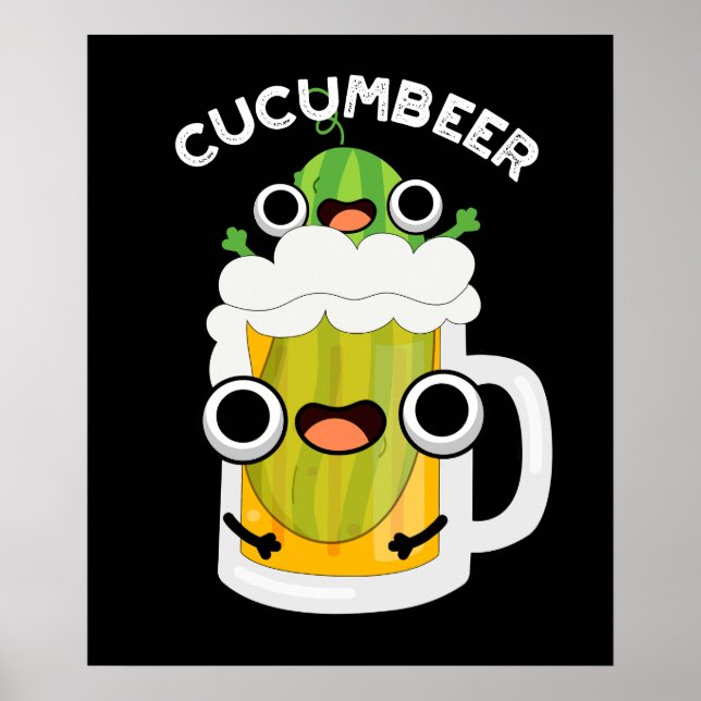 Poster Cerveja Engraçada De Cucum Cerveja Engraçada Pun E (Frente)