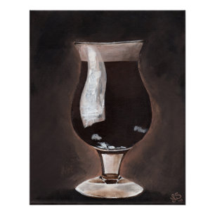 Póster Cerveja escura na arte robusta da pintura do