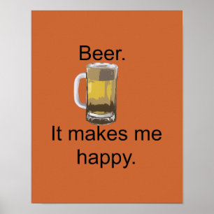 Poster Cerveja. Faz-me feliz