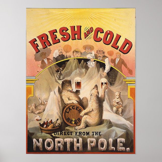 Póster Cerveja - Fresca e fria do Polo Norte (Frente)