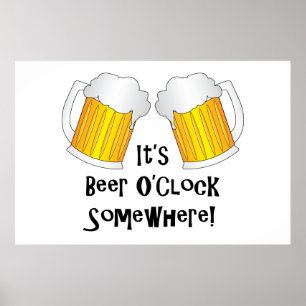 Poster Cerveja O'Clock Em Algum Lugar Engraçado