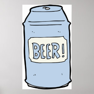 Poster Cerveja Pode Ilustrar Design do tórax da Cerveja R