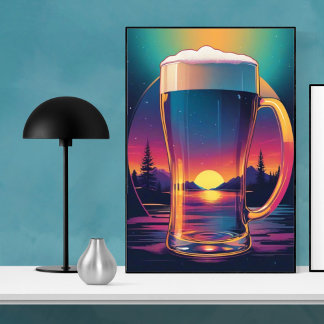 Poster Cerveja Sunset Colorida