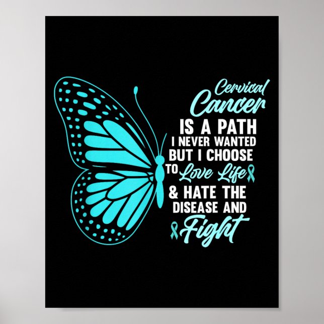 Poster Cervical Cancer Awareness Butterfly Quote Suprt  (Frente)