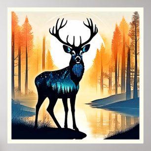 Poster Cervo da Floresta Mística