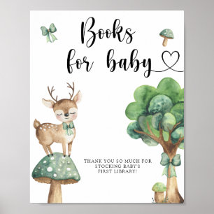 Poster Cervo em aquarela - livros para pôster de bebê