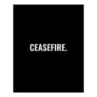 Cessar-fogo texto branco negro minimalista anti-gu