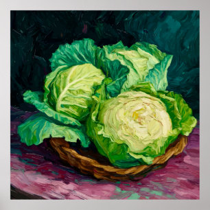 Poster Cesta com Repolhos Depois de Van Gogh