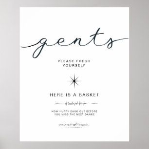 Poster Cesta de Banheiro de Gents Casamento