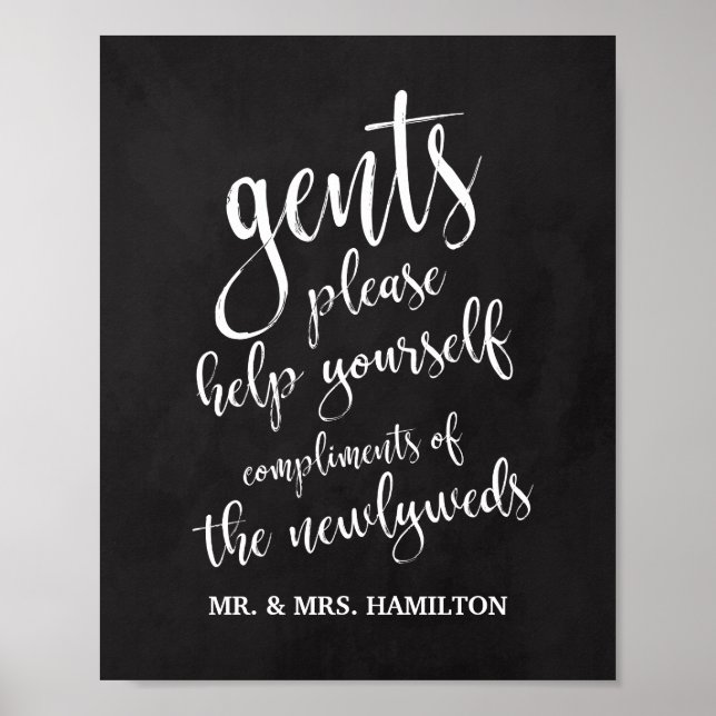 Poster Cesta de Banheiro Masculino Sinal de Quadro Negro  (Frente)